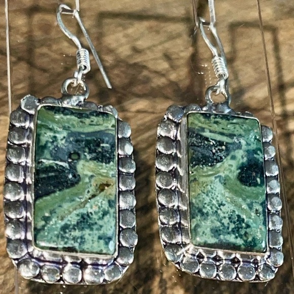 Kambaba Jasper Earrings 1 7/8” - Picture 3 of 7